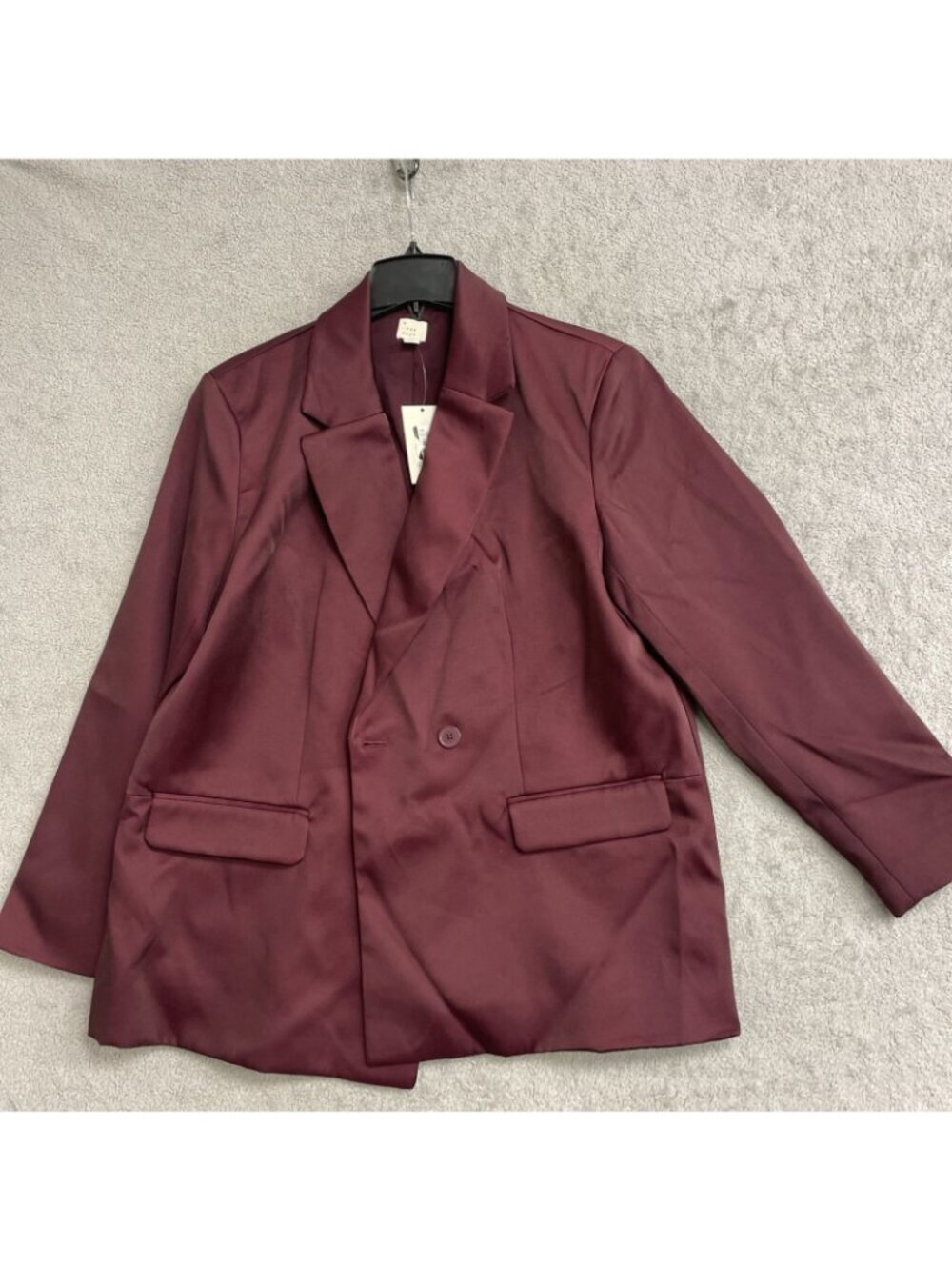NWT A New Day Women's Size L Burgundy Double-Breasted Blazer Jacket J1833 - Picture 3 of 8